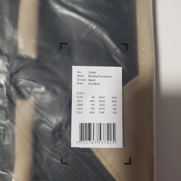 RAINS Rolltop Rucksack Sand - Picture 9 of 9